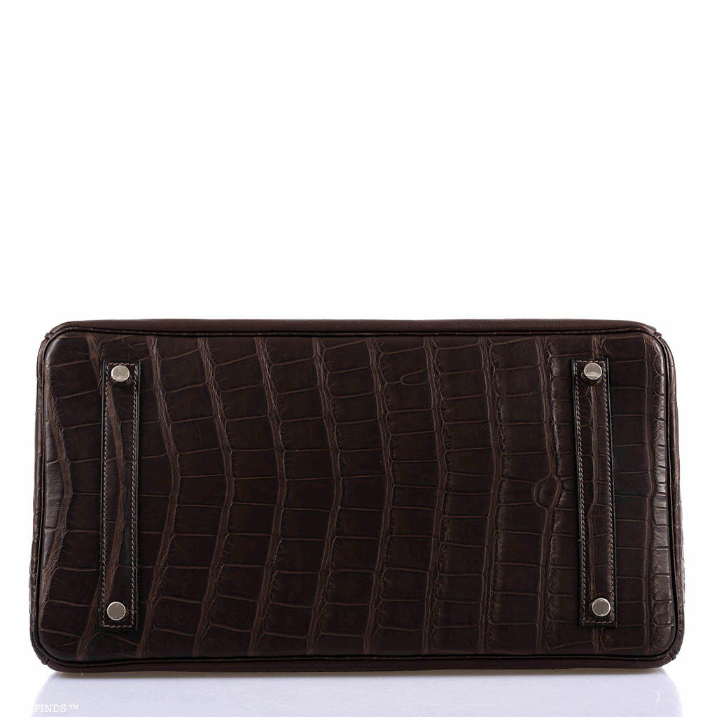 Hermès Ghillies Birkin 35 Matte Ebene Alligator & Swift with Palladium Hardware - 2016, X