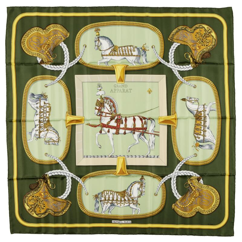 HERMÈS LES CARRÉS DE TOUJOURS “GRAND APPARAT” SILK SCARF