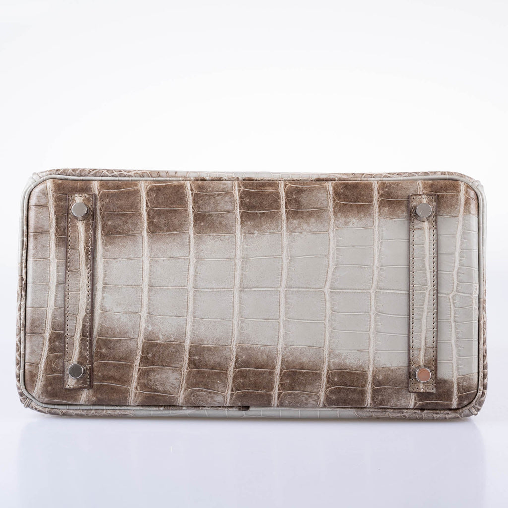 Hermès Gris Cendre Himalaya Birkin 30 Matte Nilo Crocodile with Palladium Hardware - 2013, Q Square