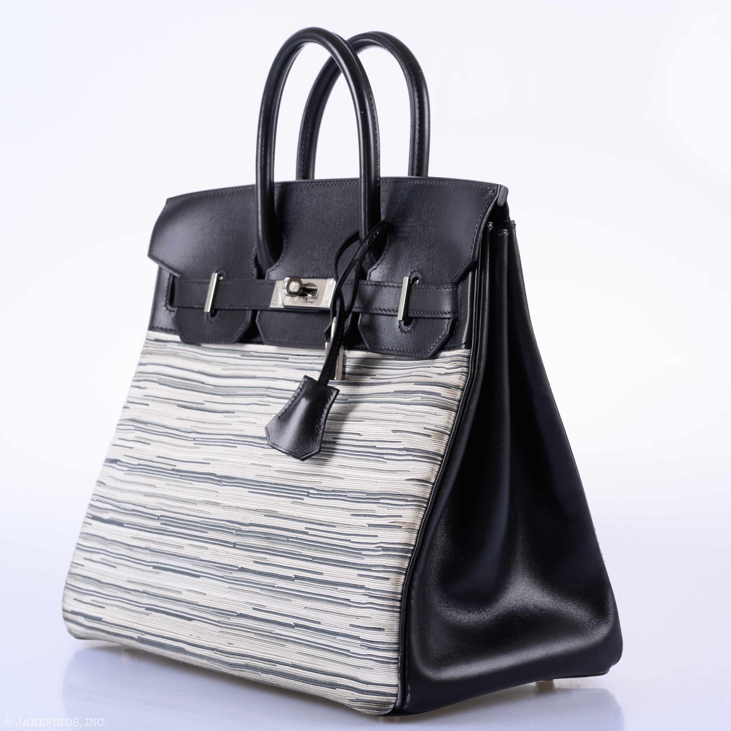 Hermès HAC Birkin 32 Gray Vibrato and Black Box Palladium Hardware