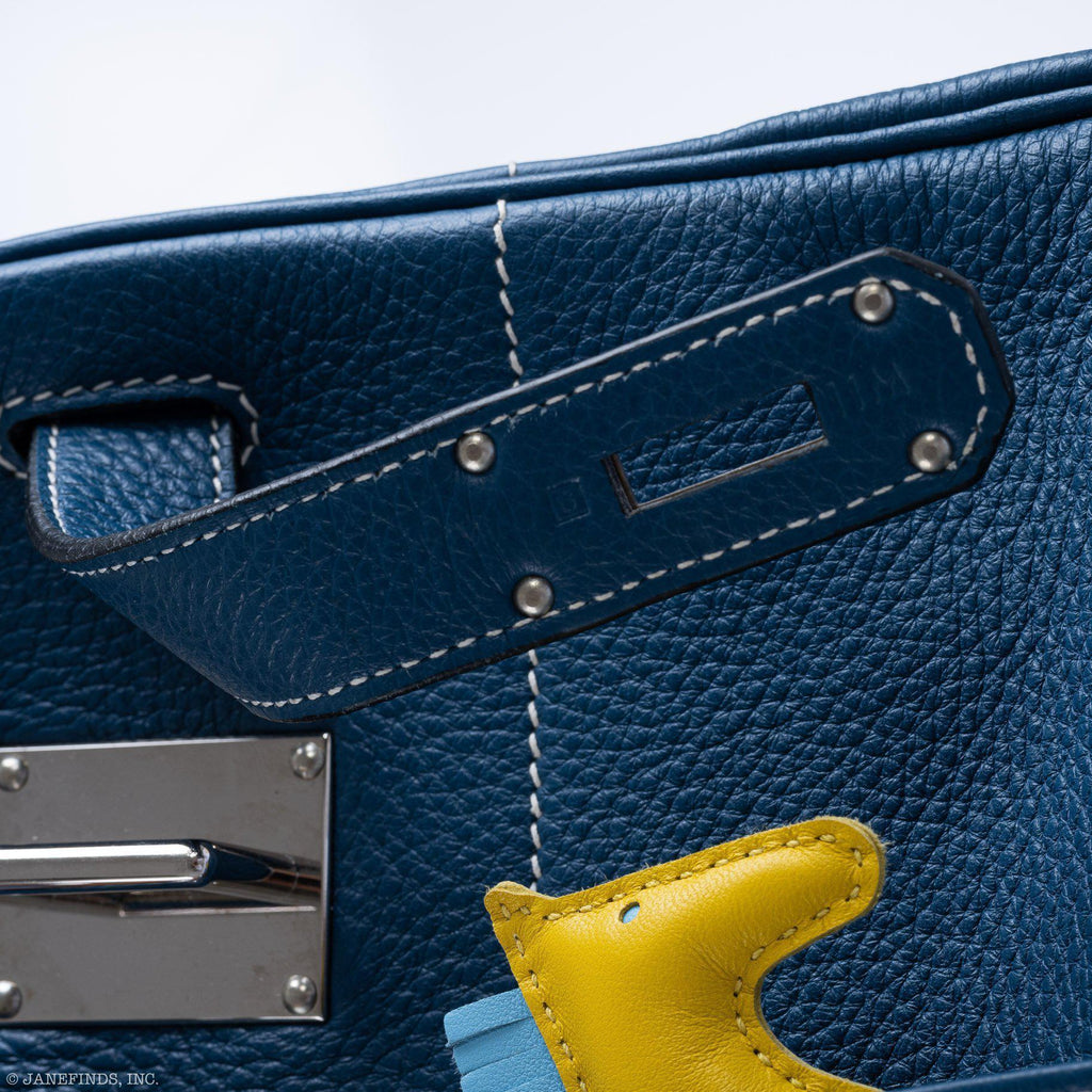 Hermès HAC Birkin 40 Bleu Thalassa Togo Palladium Hardware