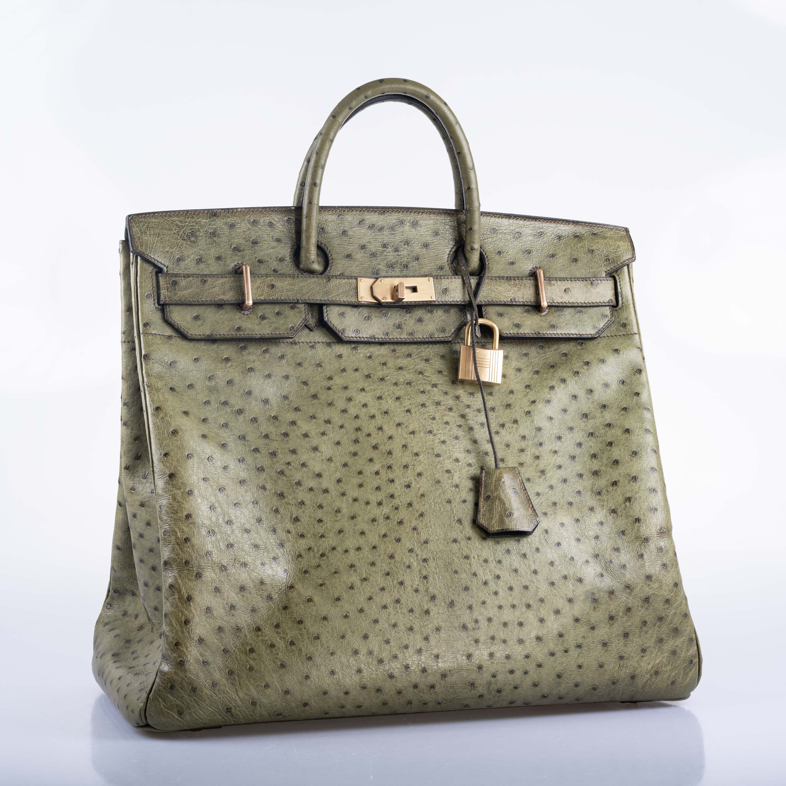 Hermès HAC Birkin 40 Vert Olive Ostrich Gold Hardware