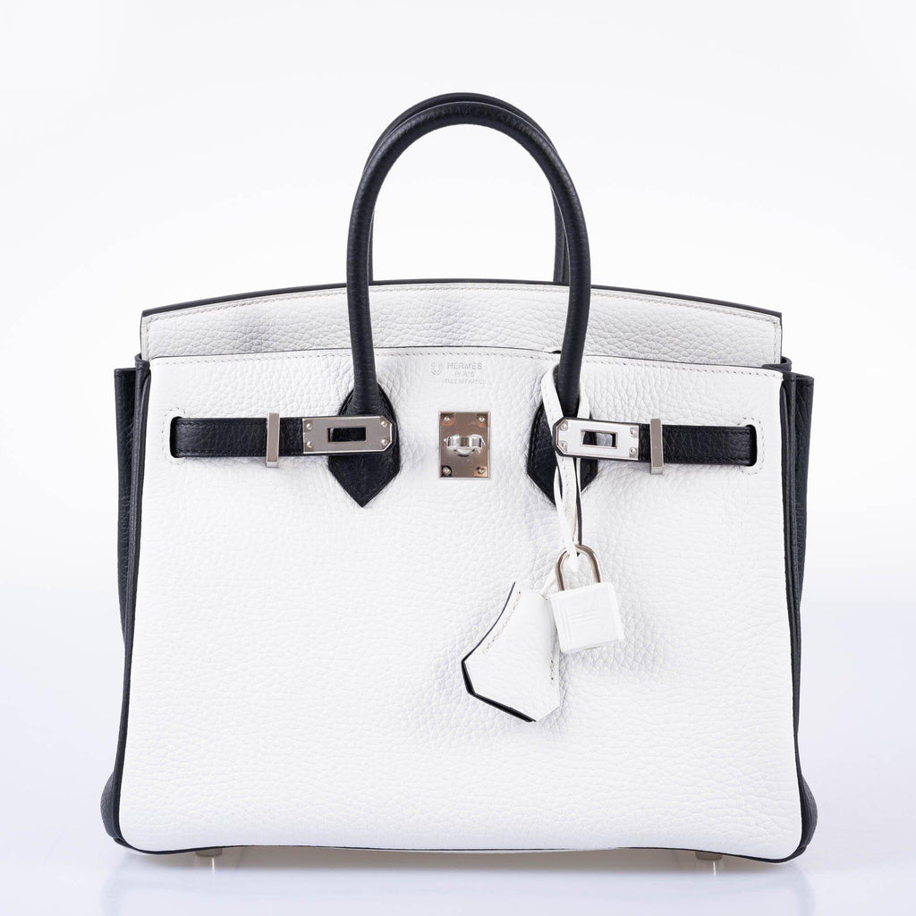 Hermès HSS Birkin 25 Black and White Togo with Palladium Hardware