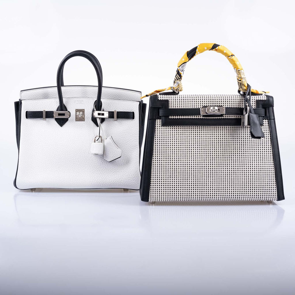 Hermès HSS Birkin 25 Black and White Togo with Palladium Hardware