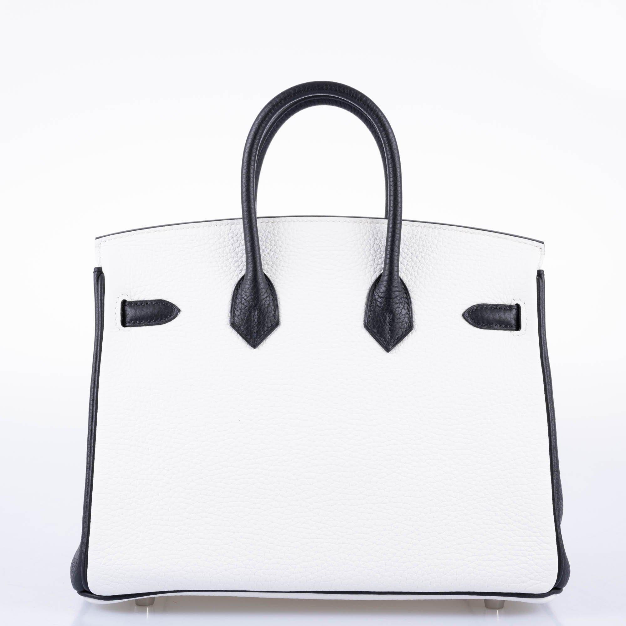 Hermès HSS Birkin 25 Black and White Togo with Palladium Hardware