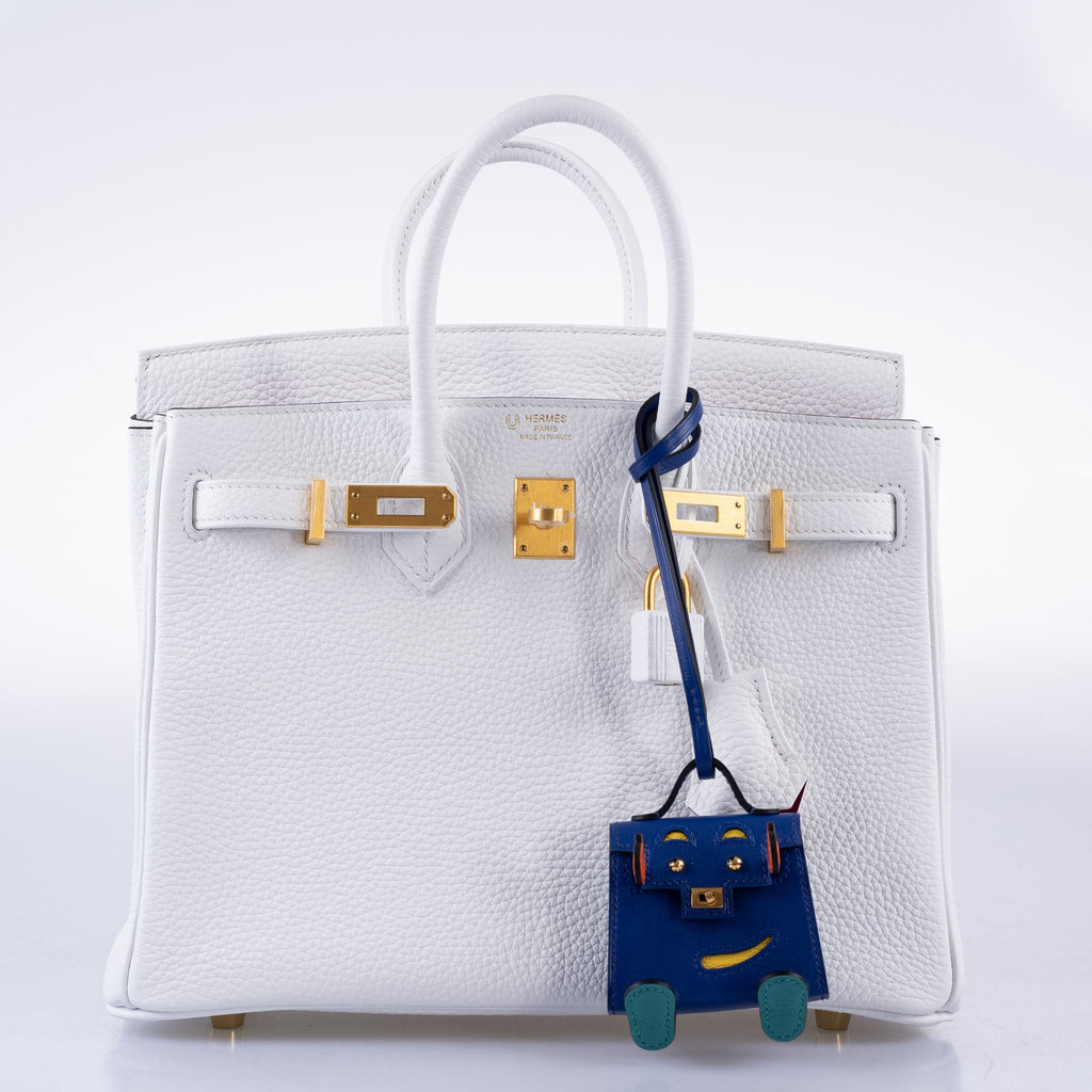 Hermès HSS Birkin 25 White Togo and Rose Pourpre Interior with Brushed Gold Hardware
