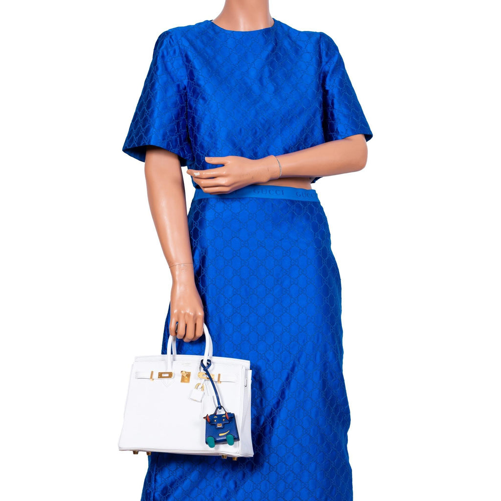 Hermès HSS Birkin 25 White Togo and Rose Pourpre Interior with Brushed Gold Hardware