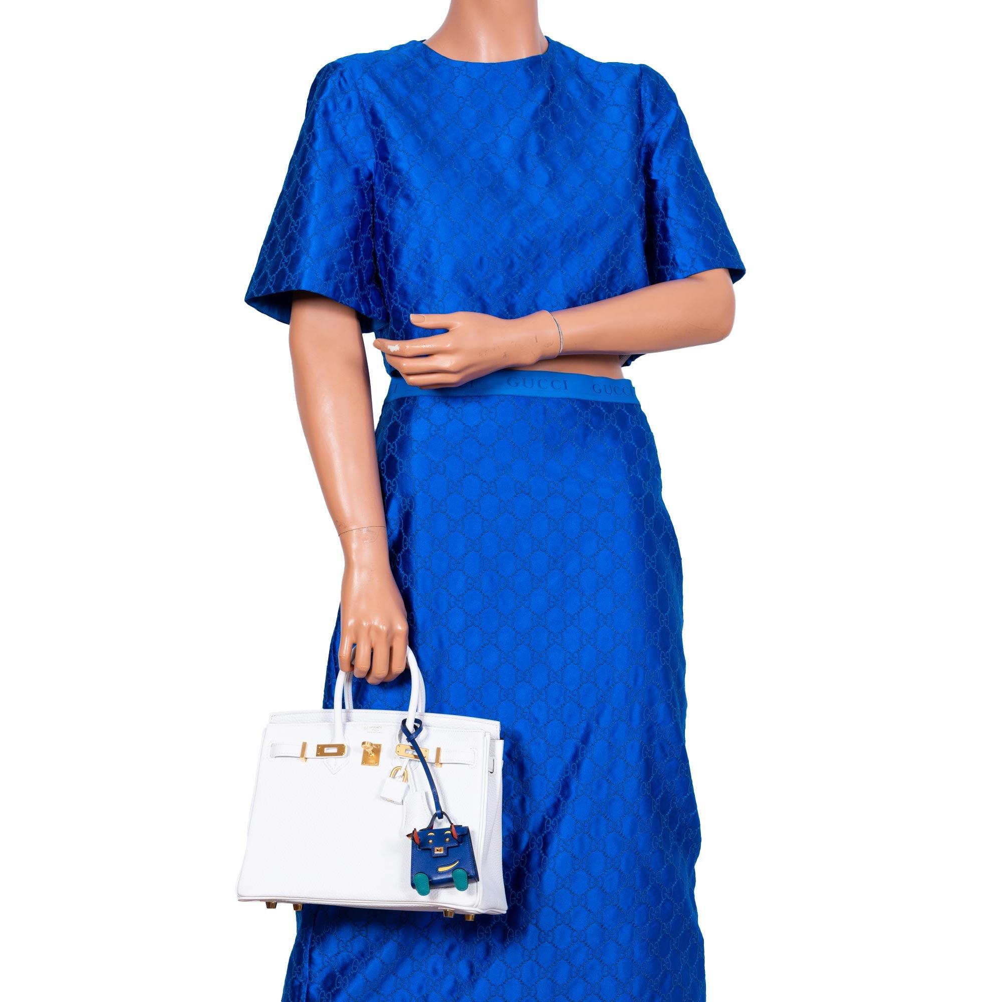 Hermès HSS Birkin 25 White Togo and Rose Pourpre Interior with Brushed Gold Hardware