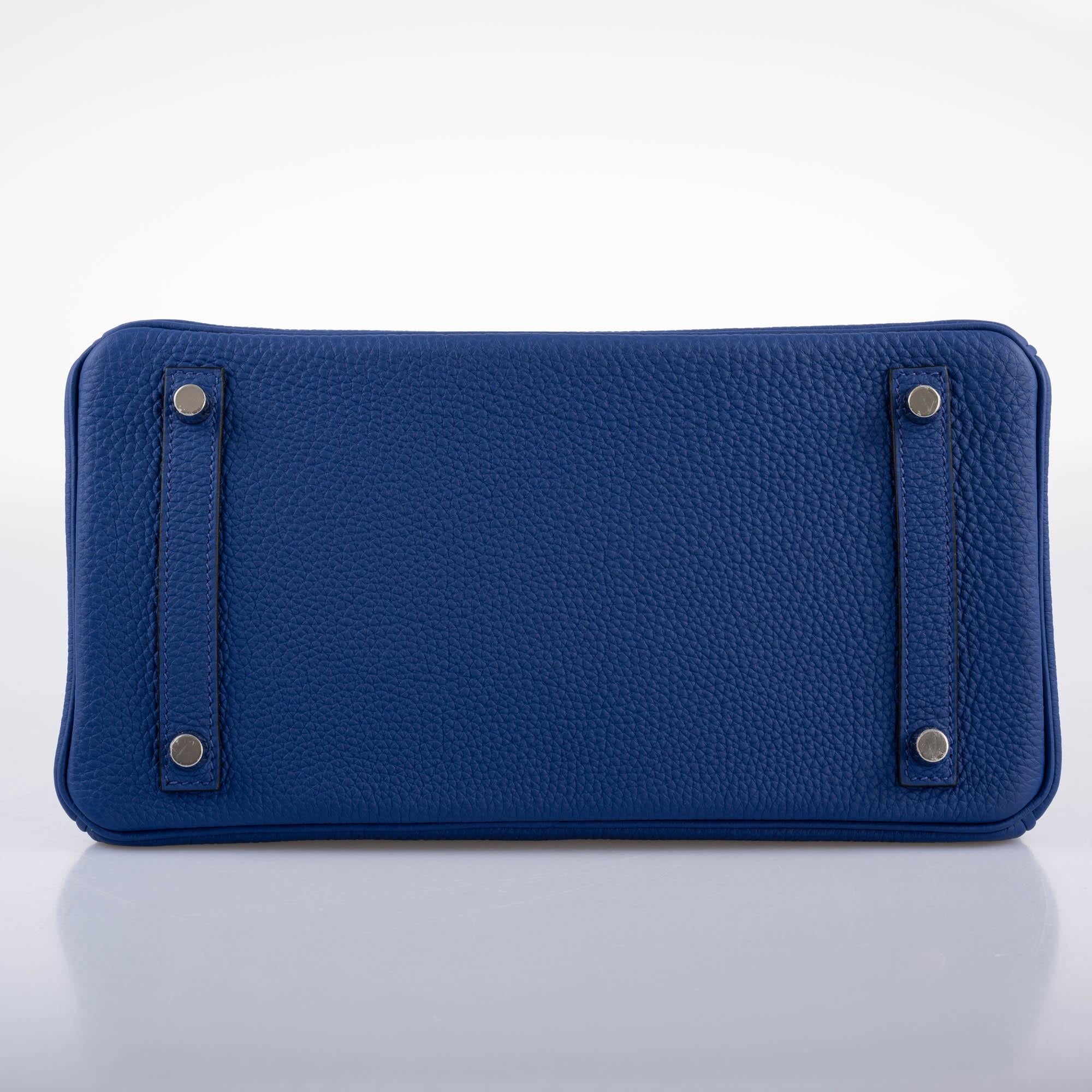 Hermès HSS Birkin 30 Blue Electric Togo with Brushed Palladium Hardware - 2019, D