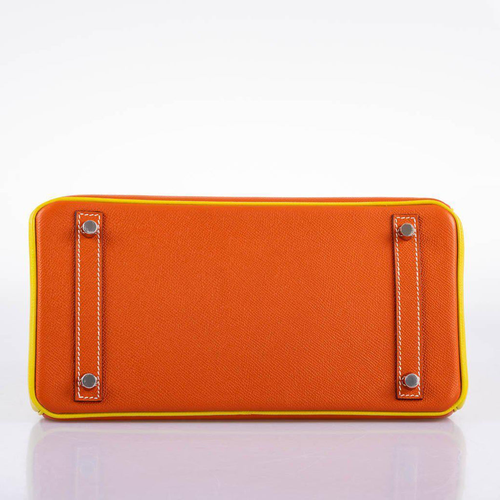 Hermès HSS Birkin 30 Feu & Lime Epsom with Brushed Palladium Hardware - 2013, Q Square