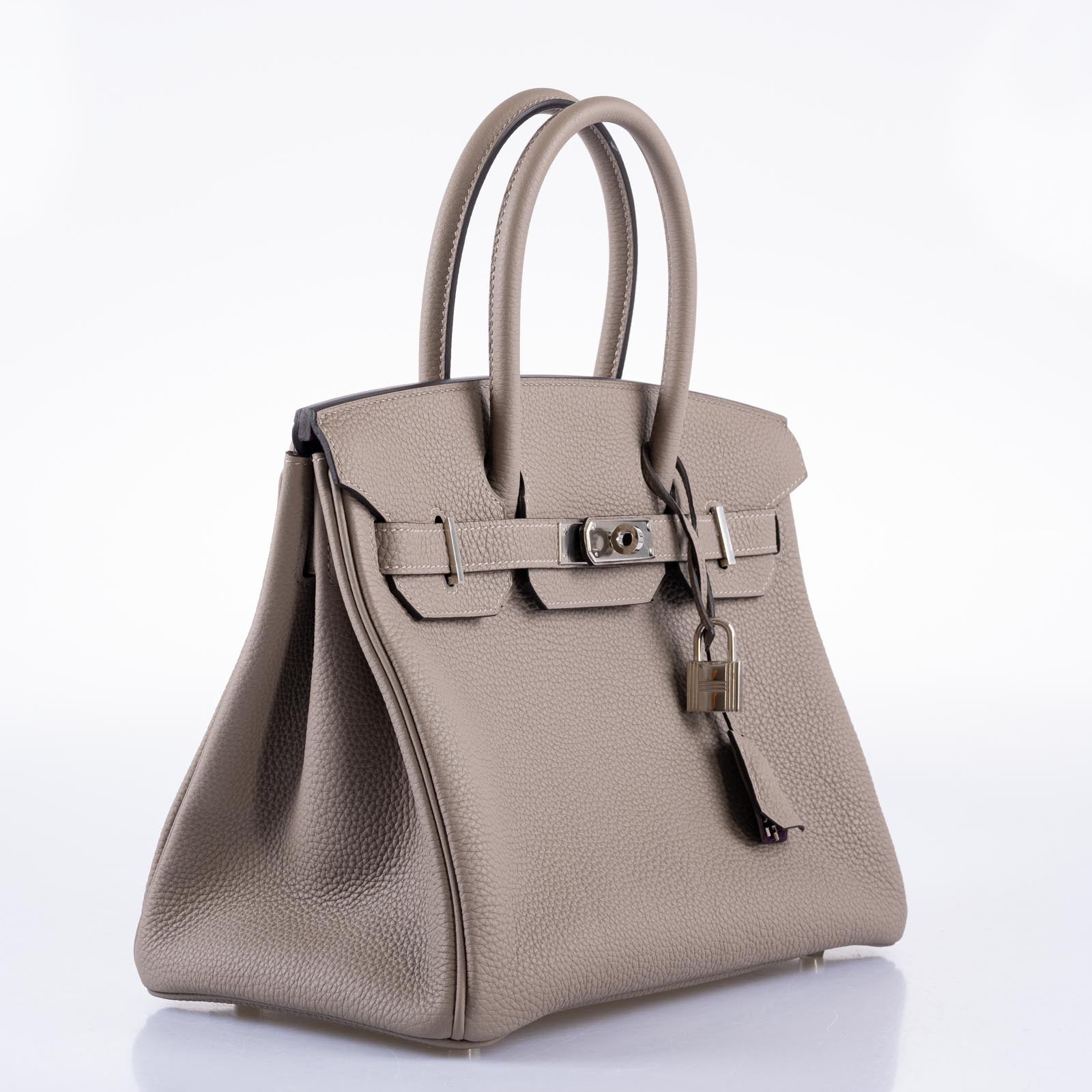 Hermès HSS Birkin 30 Gris Asphalte Togo with Cassis Interior with Palladium Hardware