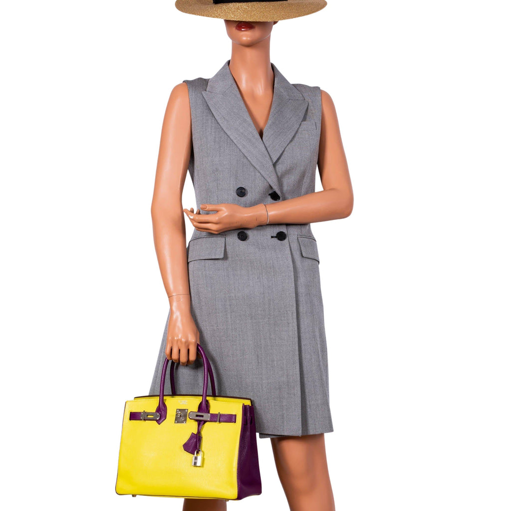 Hermès HSS Birkin 30 Lime and Anemone Chevre Palladium Hardware