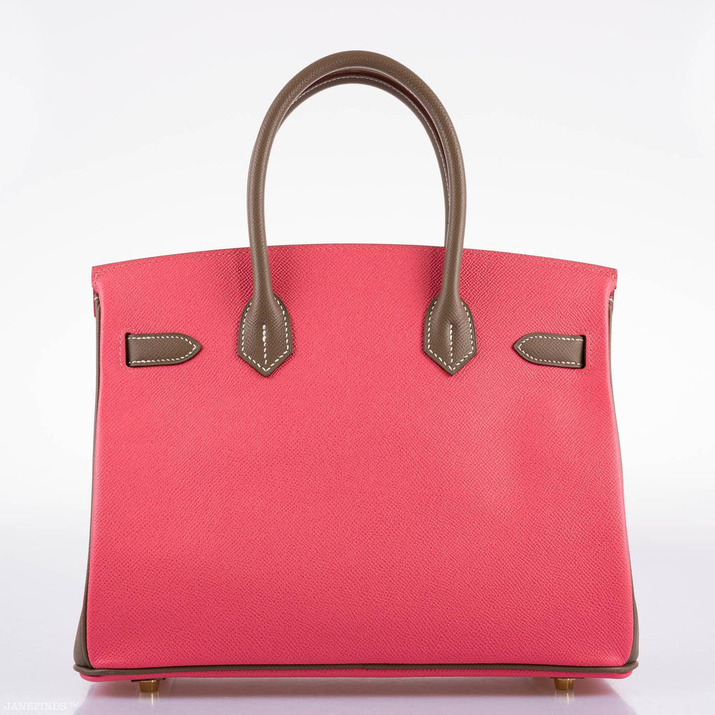 Hermès HSS Birkin 30 Rose Azalee & Etoupe Epsom with Permabrass Hardware - 2017, A