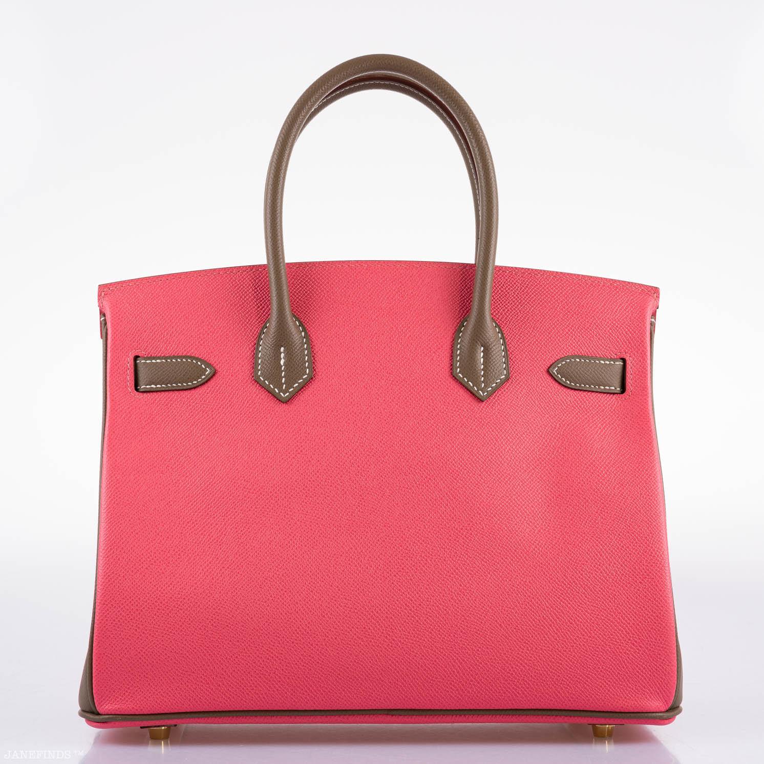 Hermès HSS Birkin 30 Rose Azalee & Etoupe Epsom with Permabrass Hardware - 2017, A