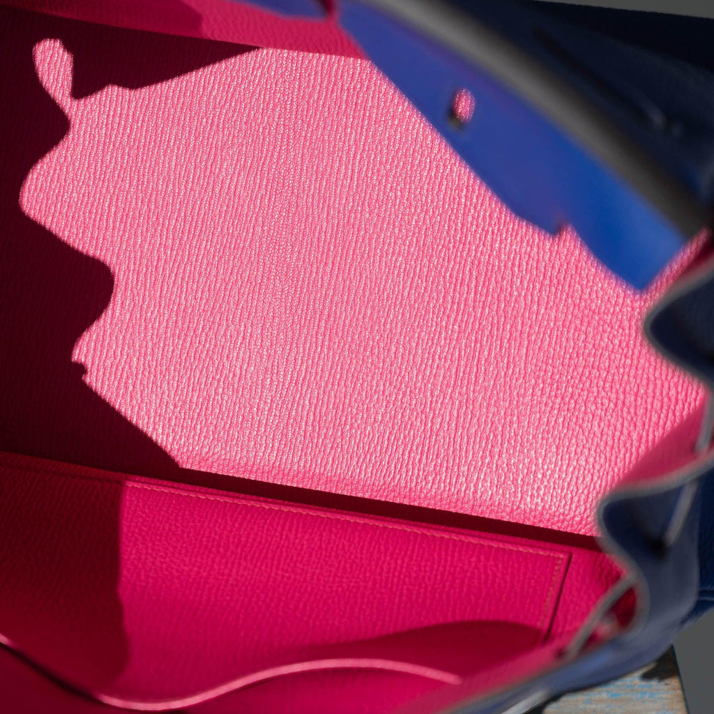 Hermès HSS Birkin 35 Bleu Electrique Togo & Fuchsia Palladium Hardware
