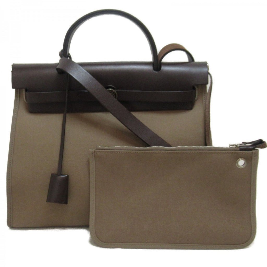 HERMÈS HERBAG ZIP RETOURNE 31 LEATHER PALLADIUM SHOULDER BAG