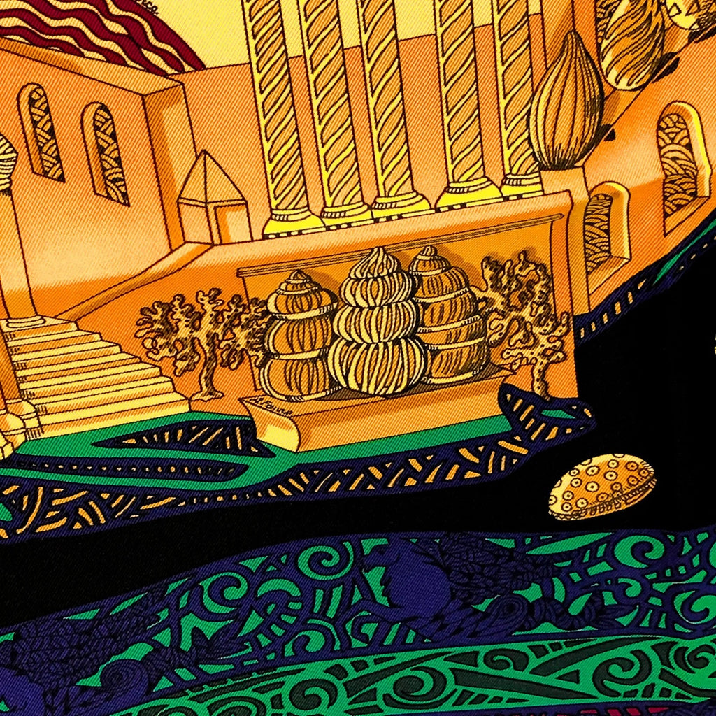 HERMÈS L'ATLANTIDE VINTAGE SILK SCARF BY ANNIE FAIVRE