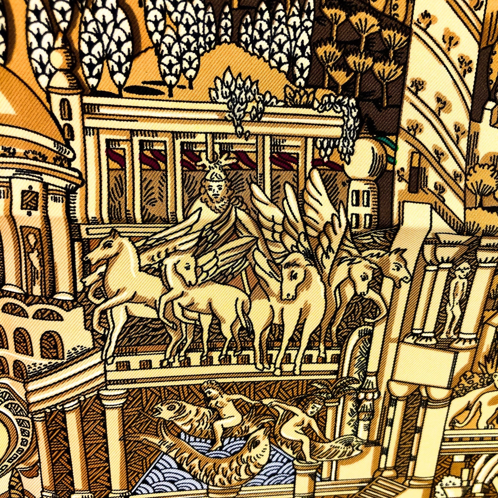 HERMÈS L'ATLANTIDE VINTAGE SILK SCARF BY ANNIE FAIVRE