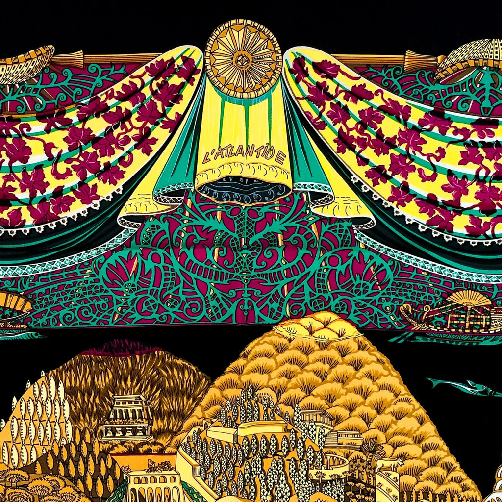 HERMÈS L'ATLANTIDE VINTAGE SILK SCARF BY ANNIE FAIVRE