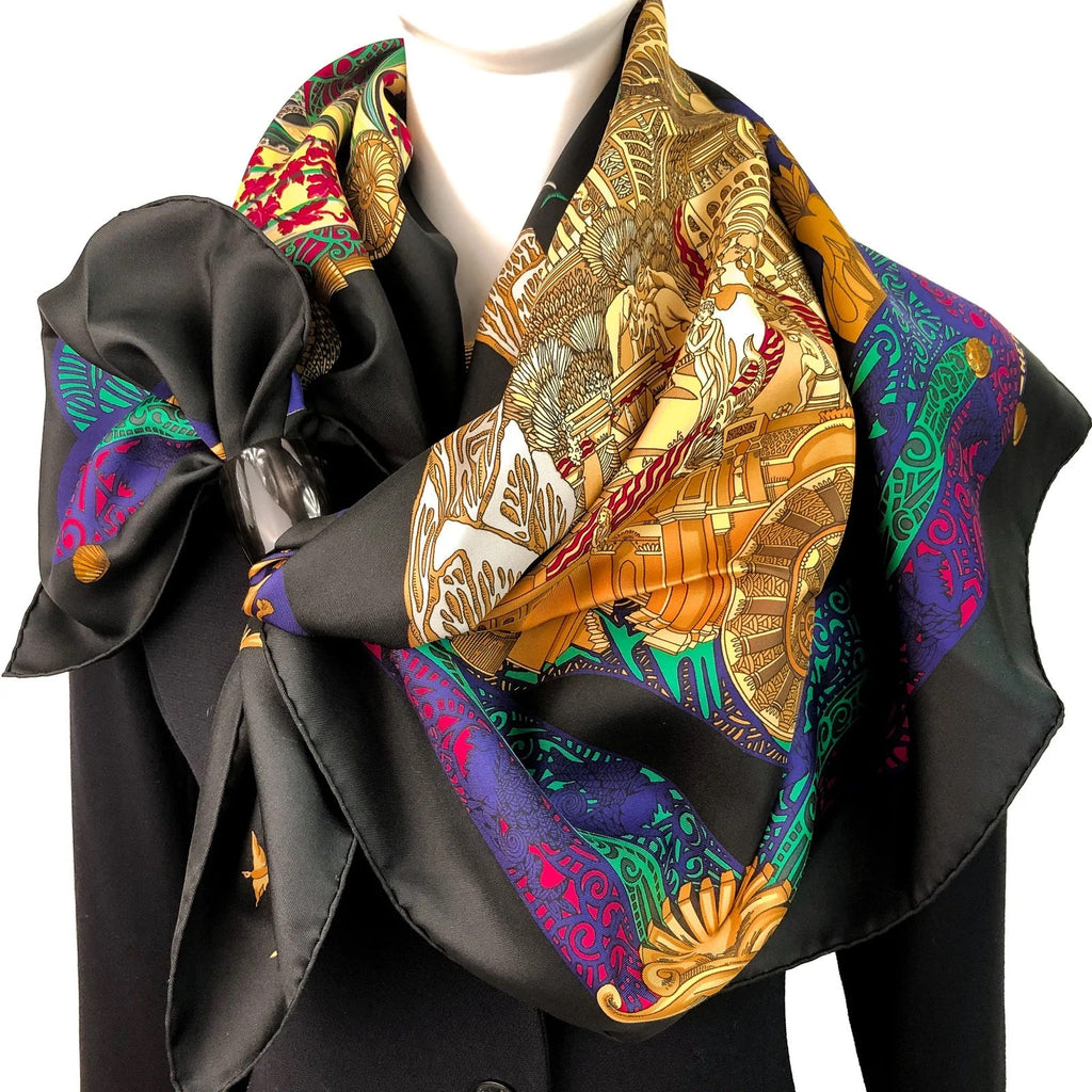 HERMÈS L'ATLANTIDE VINTAGE SILK SCARF BY ANNIE FAIVRE