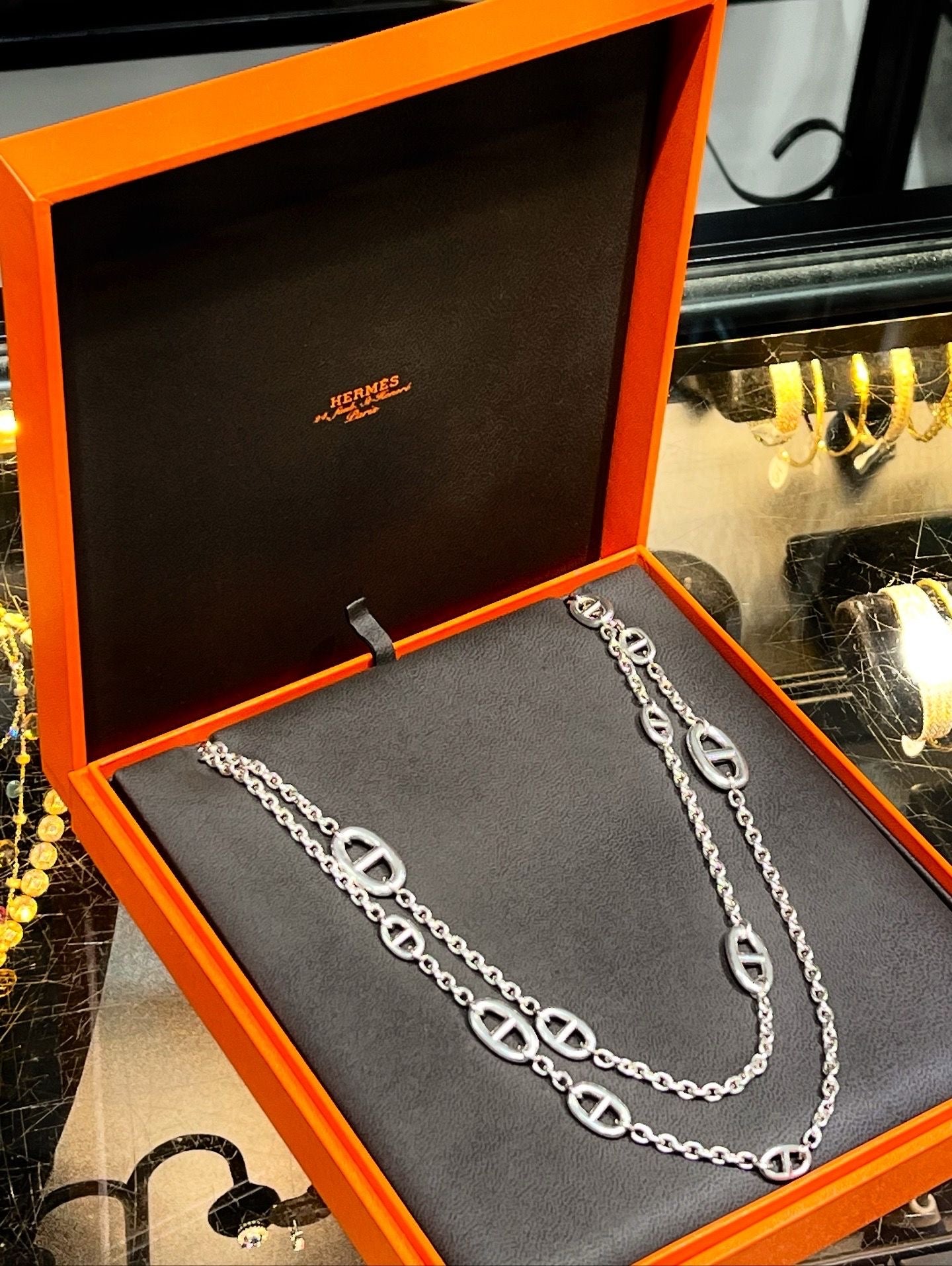 HERMÈS FARANDOLE STERLING SILVER LONG NECKLACE
