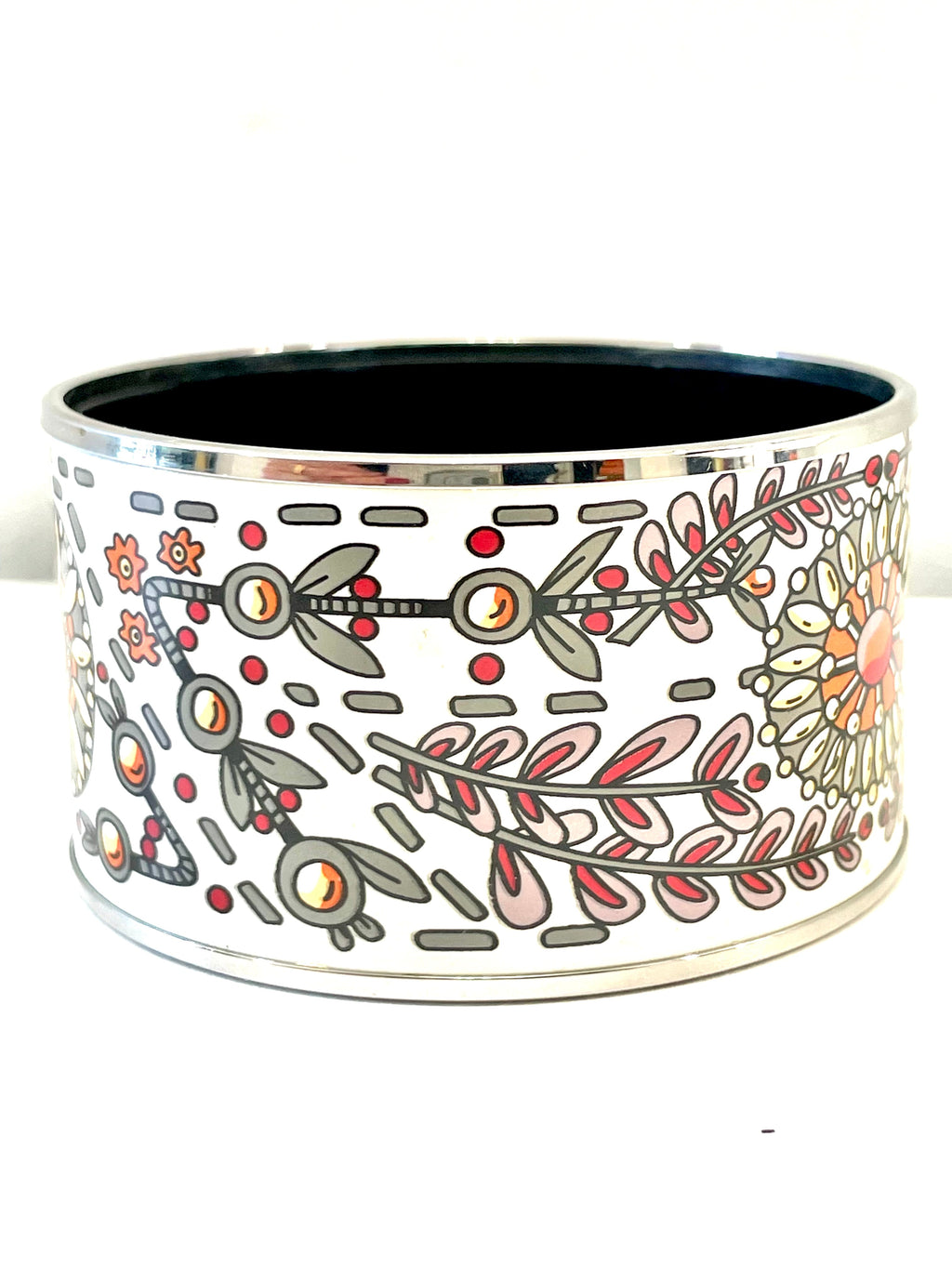 HERMÈS PALLADIUM PLATED ENAMEL WIDE MARWARI BRACELET