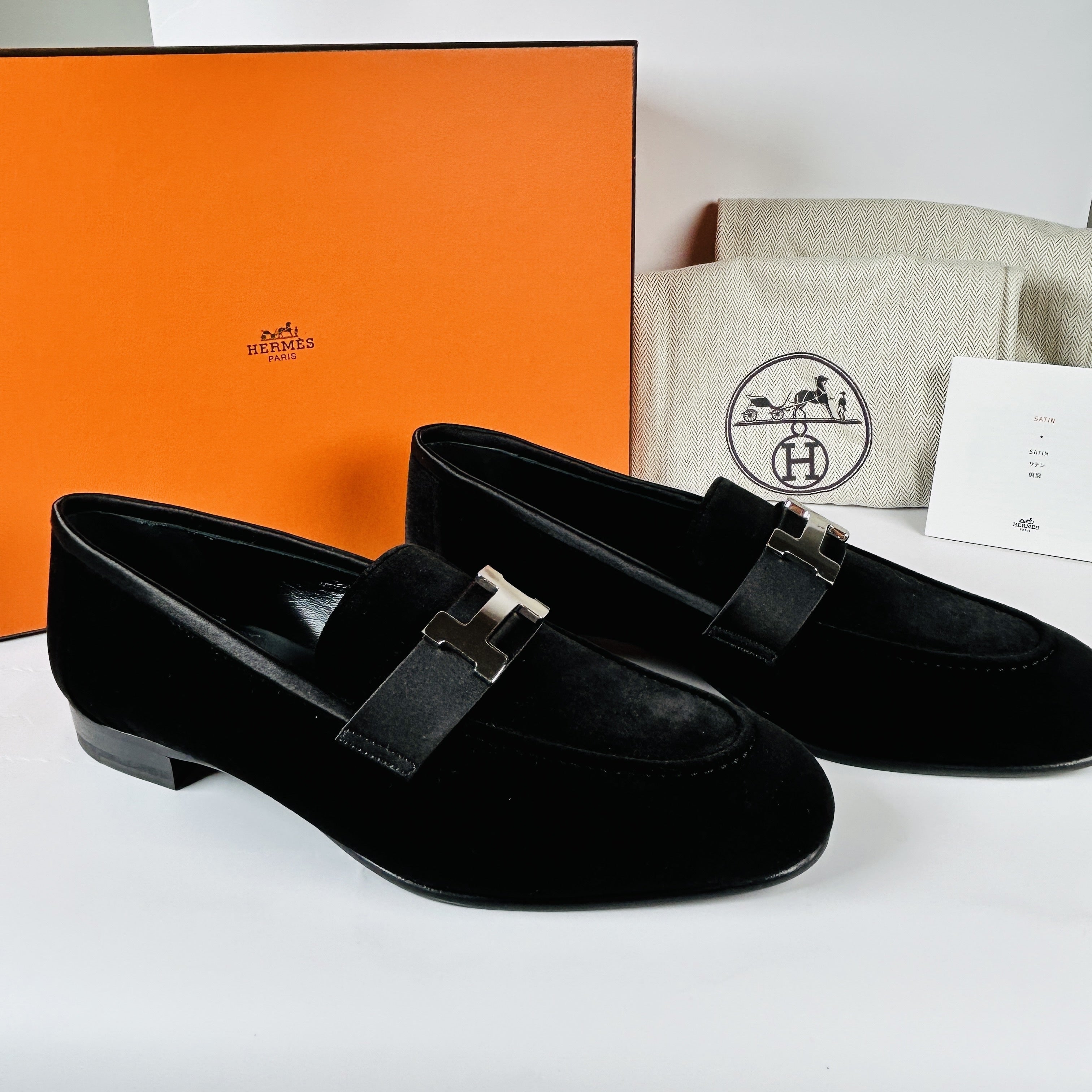HERMÈS PARIS VELVET LOAFERS
