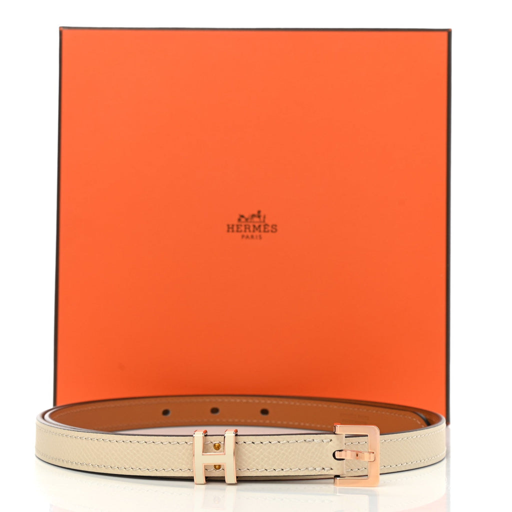 HERMÈS POP H 15MM BELT EPSOM ROSE GOLD