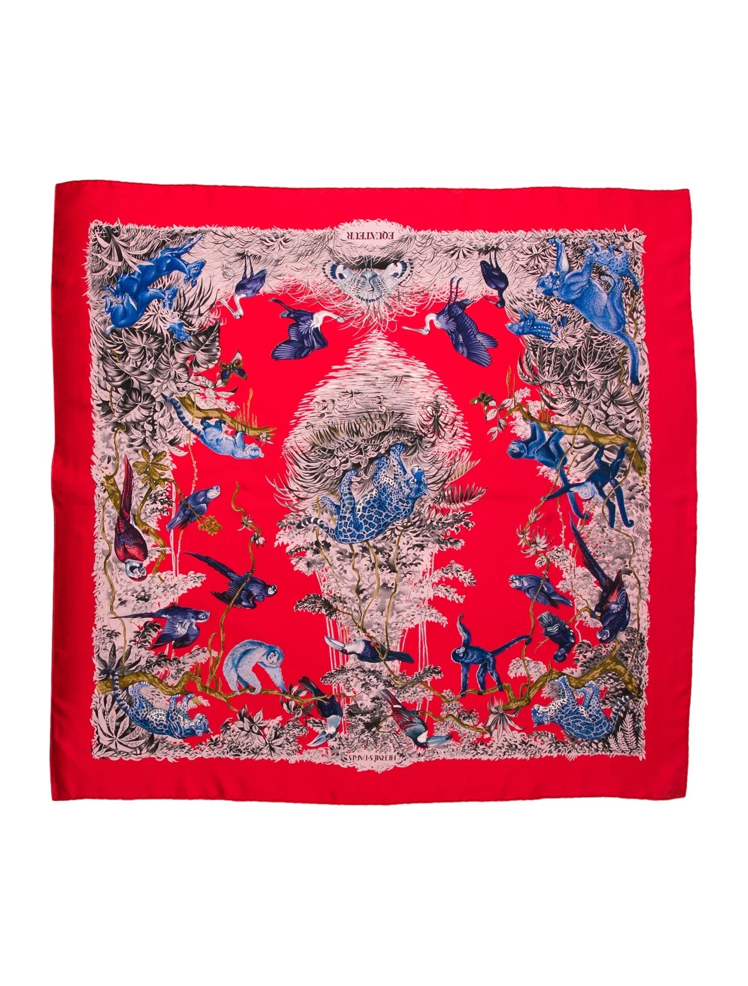 HERMÈS CARRE STOLE EQUATEUR ANIMAL SILK SCARF BY ROBERT DALLET