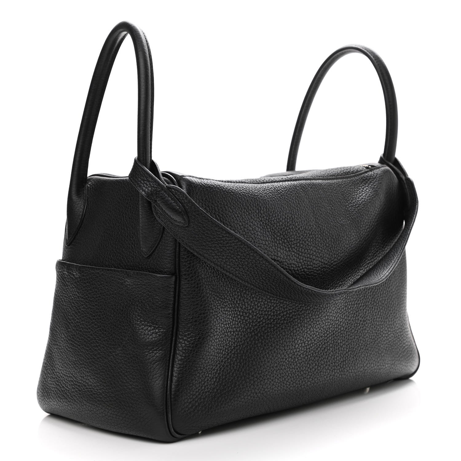HERMÈS TAURILLON CLEMENCE VERSO LINDY 30 BAG BLACK TOFFEE