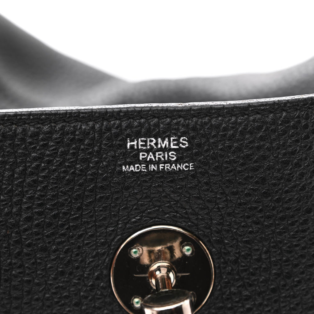 HERMÈS TAURILLON CLEMENCE VERSO LINDY 30 BAG BLACK TOFFEE