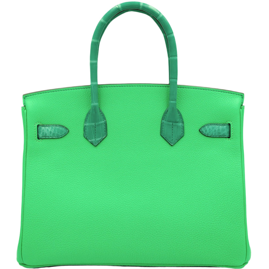 Hermès Touch Birkin 30 Vert Jade Matte Nilo Crocodile and Vert Comics Togo Palladium Hardware