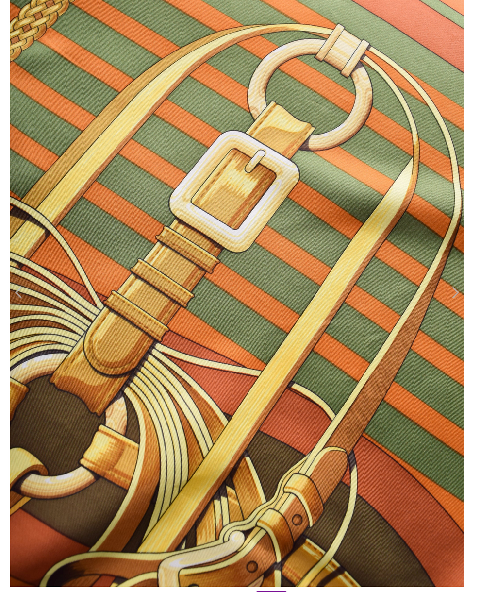 HERMÈS VINTAGE COACHING EQUESTRIAN BELT STRAP BRIDLE SILK SCARF
