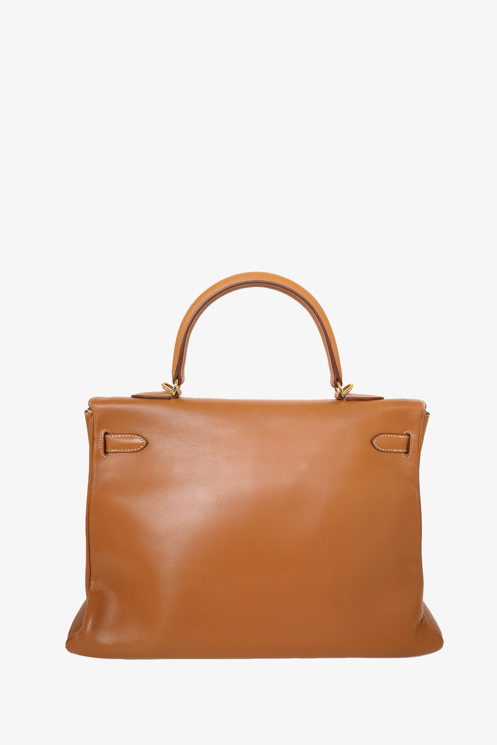 Hermès 1991 Brown Gulliver Leather Kelly Retourne 35 with Strap