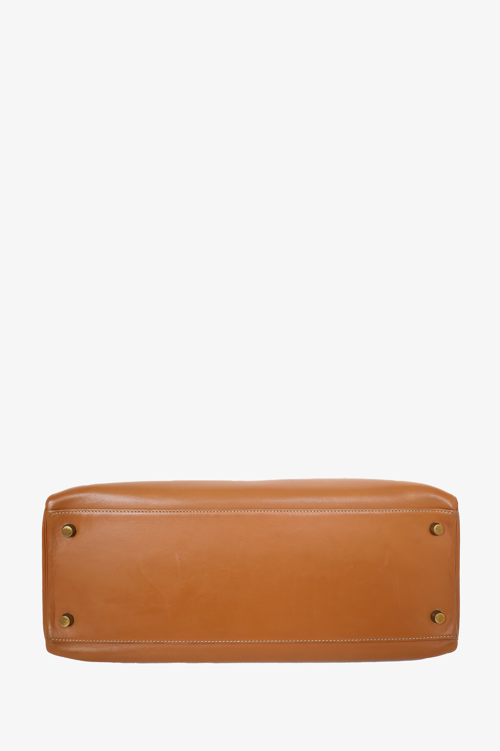 Hermès 1991 Brown Gulliver Leather Kelly Retourne 35 with Strap