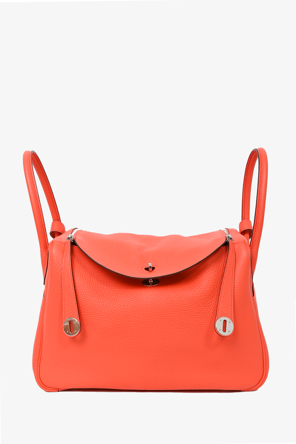 Hermès 2015 Orange Clemence Leather Lindy 34