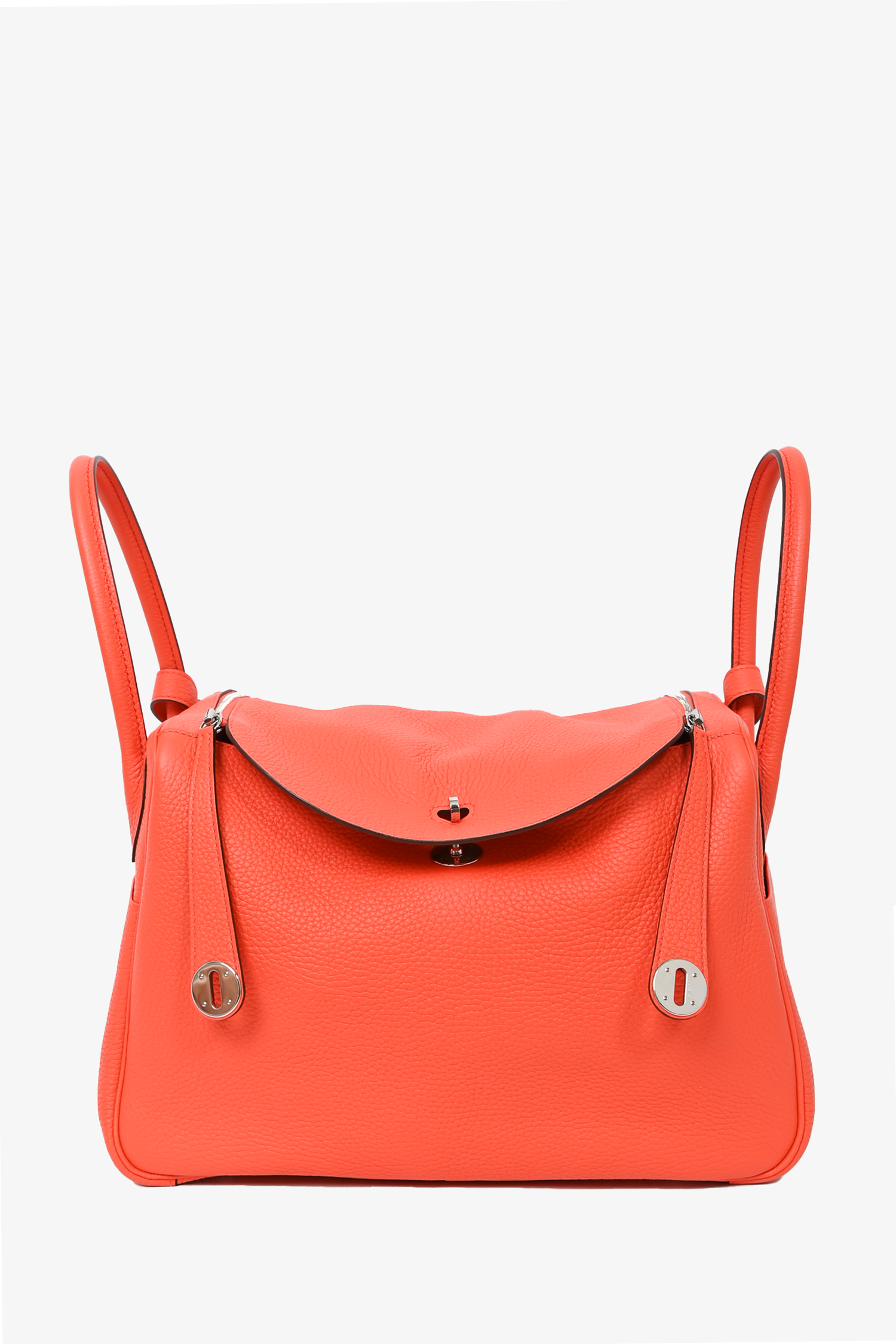 Hermès 2015 Orange Clemence Leather Lindy 34