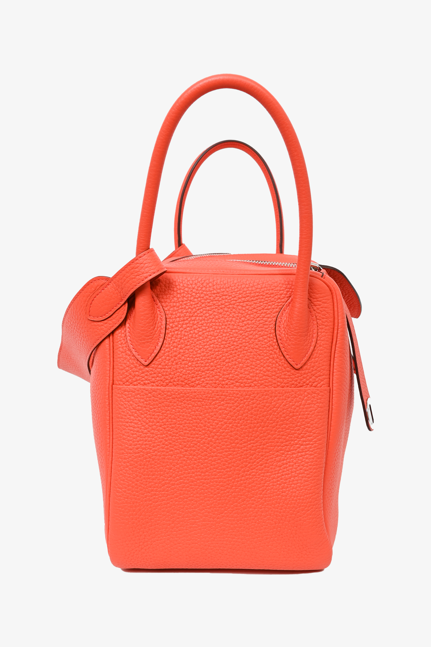 Hermès 2015 Orange Clemence Leather Lindy 34