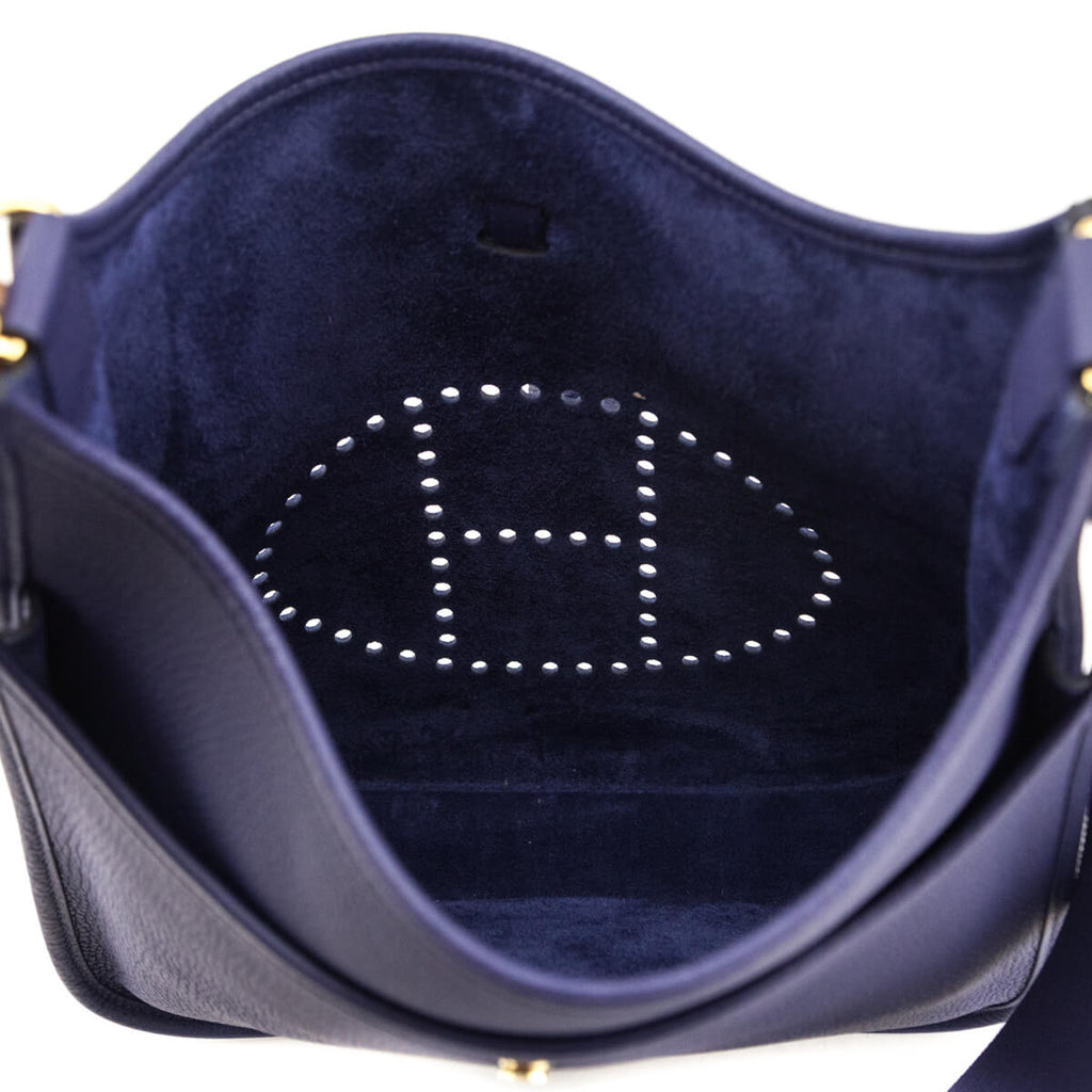 Hermes Bleu Encre Taurillon Clemence Evelyne III 29 PM