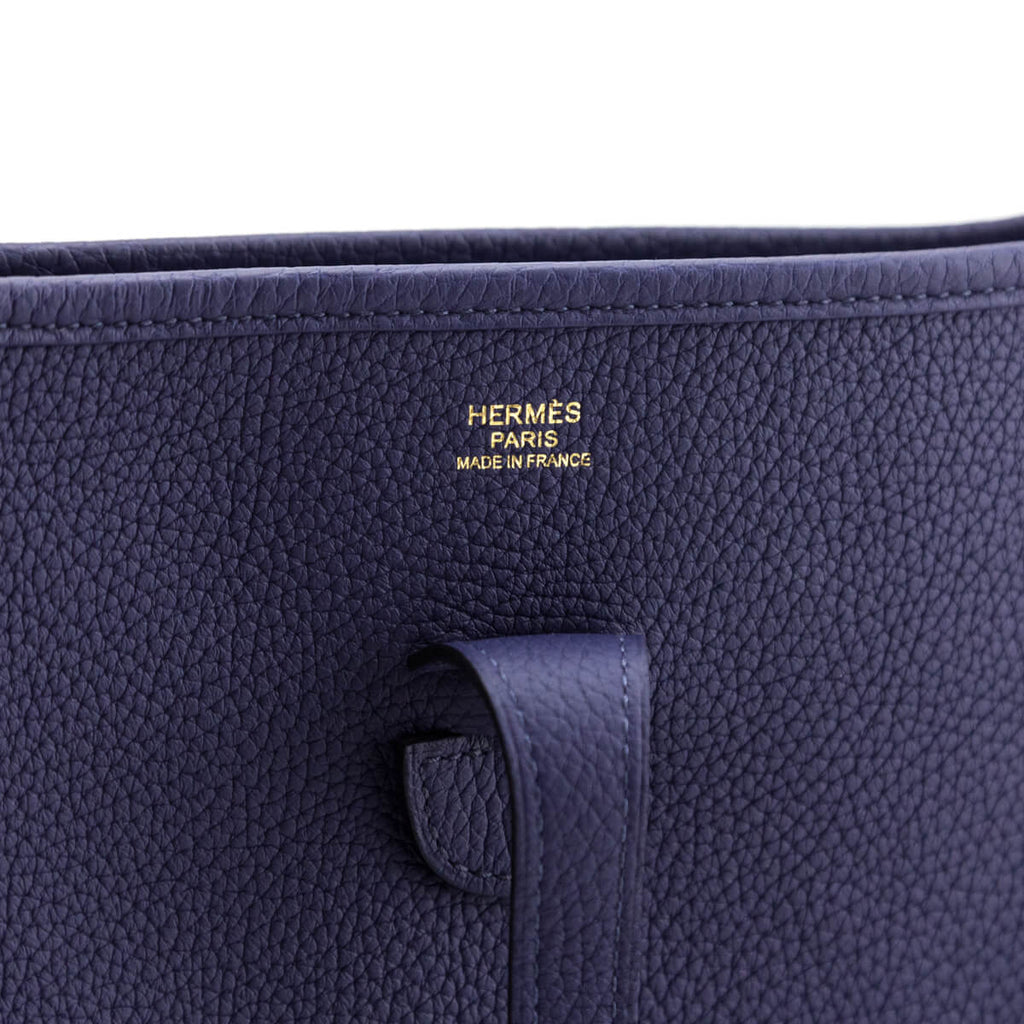 Hermes Bleu Encre Taurillon Clemence Evelyne III 29 PM
