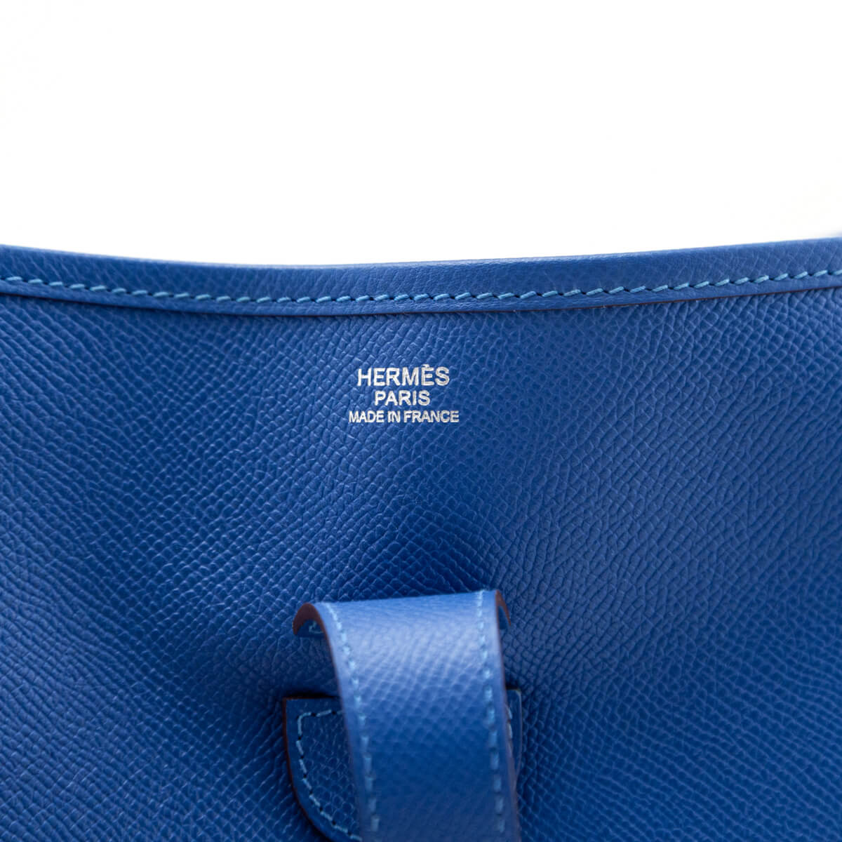 Hermes Bleu Mykonos Epsom Evelyne III GM 33