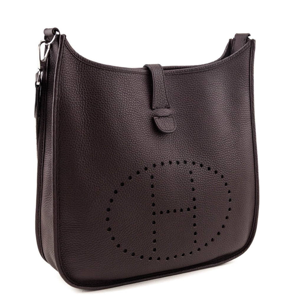 Hermes Cocoa Taurillon Clemence Evelyne III GM
