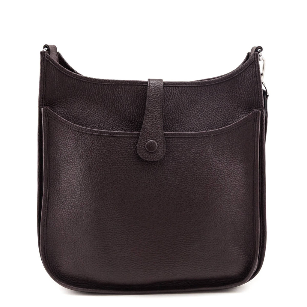 Hermes Cocoa Taurillon Clemence Evelyne III GM