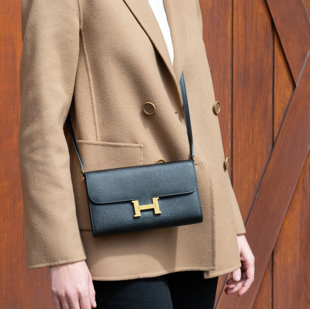 Hermes Black Epsom Constance Long To Go Wallet