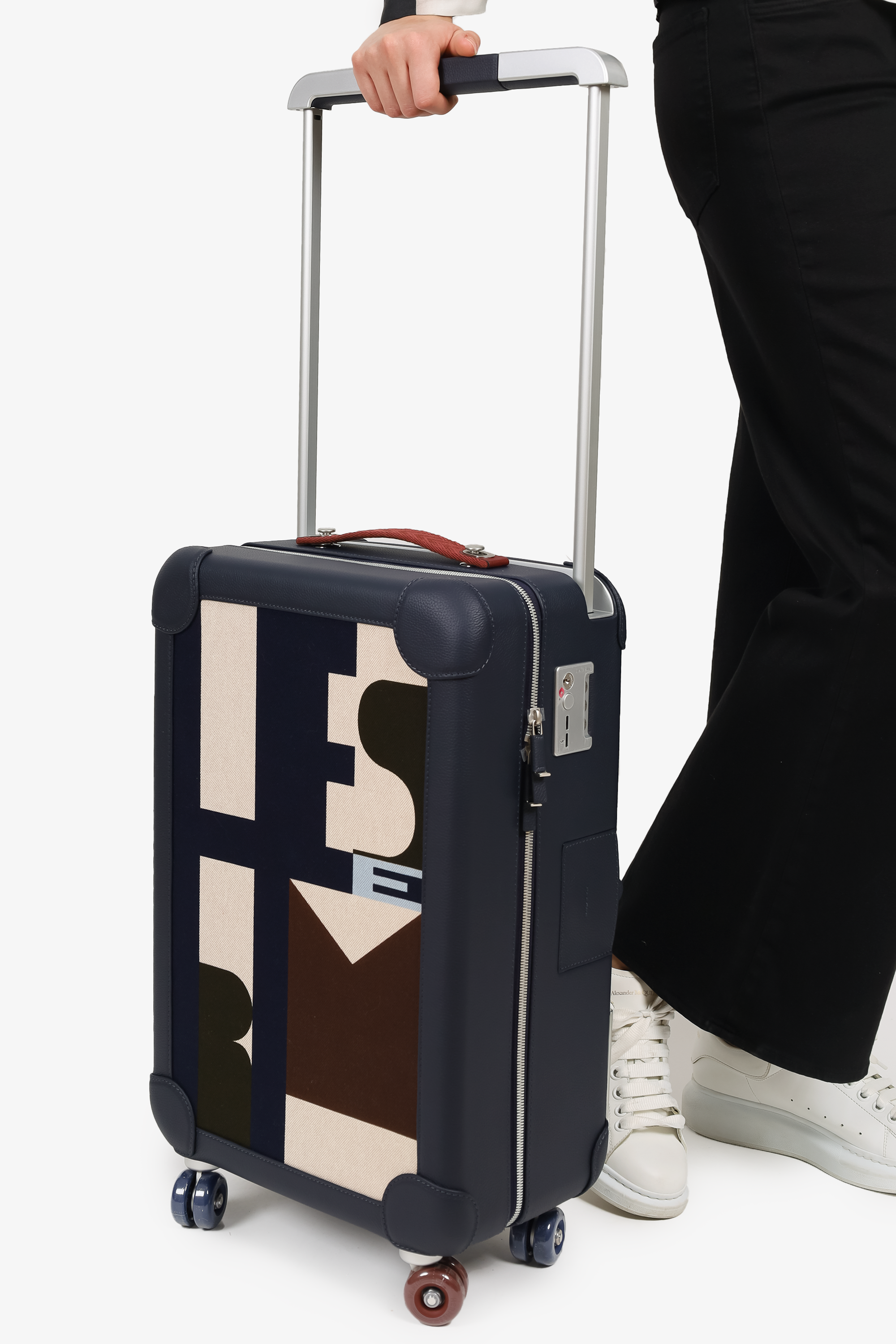 Hermès Indigo Taurillon Regate Leather and Canvas RMS Rolling Mobility Suitcase