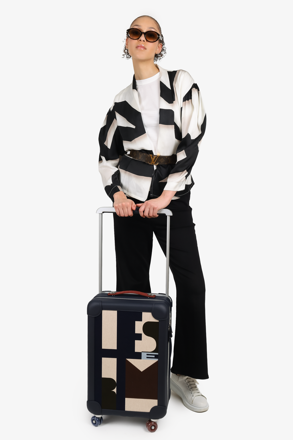 Hermès Indigo Taurillon Regate Leather and Canvas RMS Rolling Mobility Suitcase