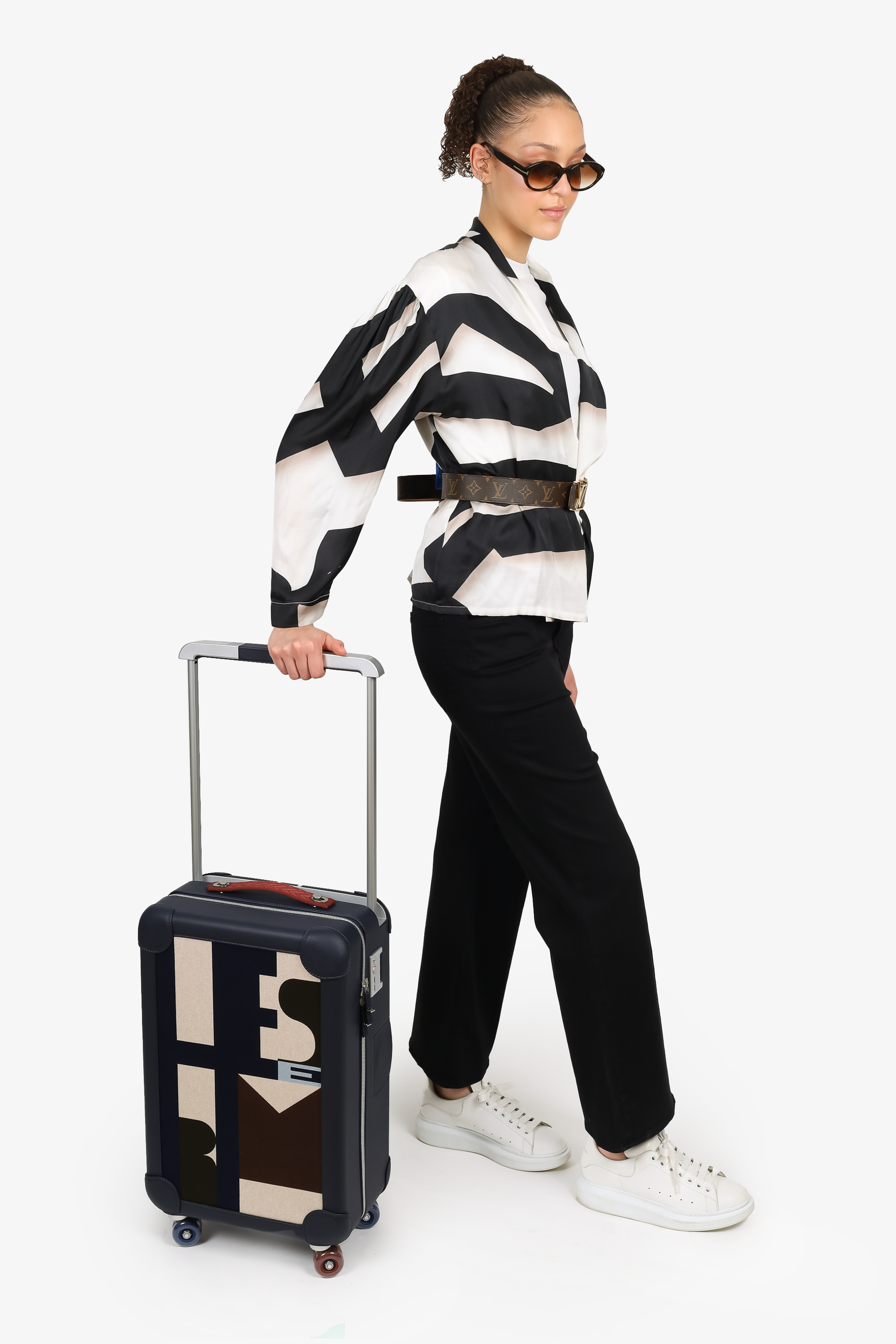 Hermès Indigo Taurillon Regate Leather and Canvas RMS Rolling Mobility Suitcase