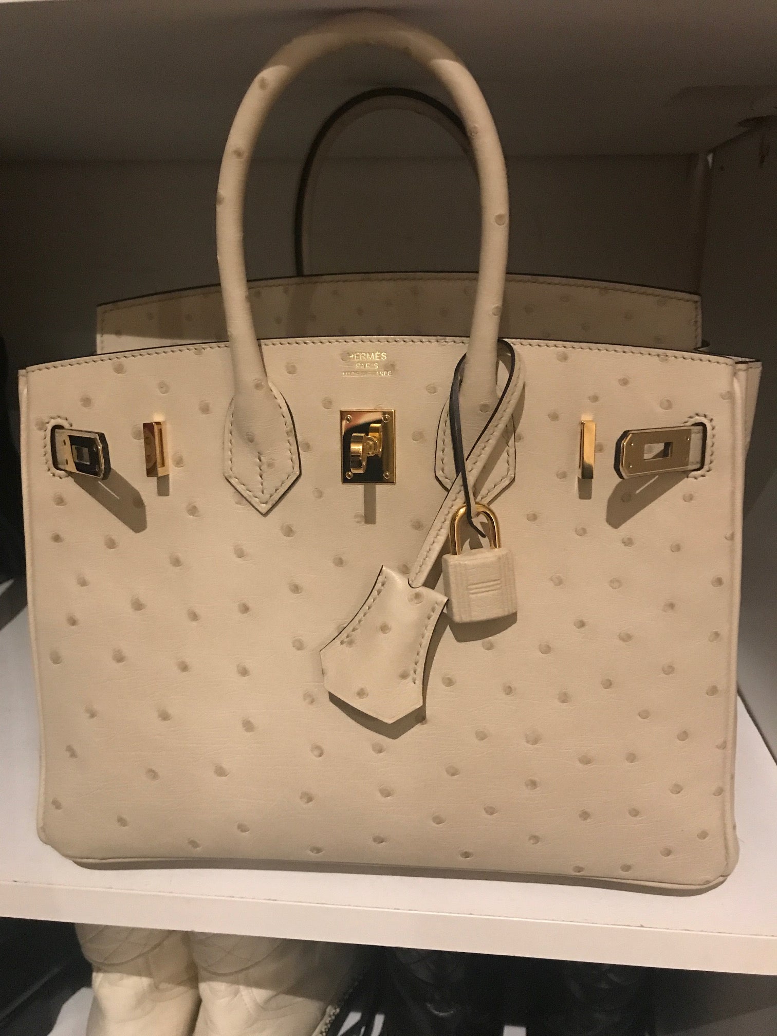 Hermes 2020 Ostrich Birkin 25 Parchemin GHW
