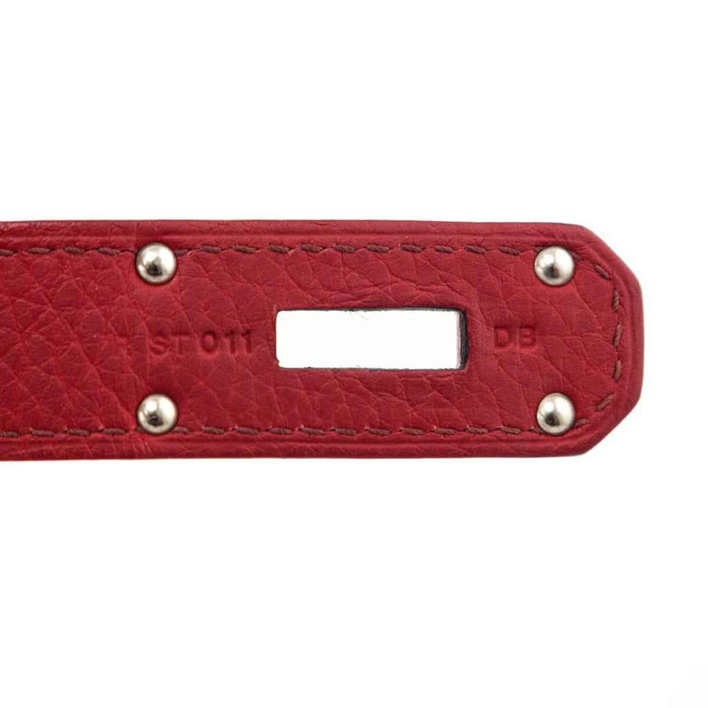 Hermes Rouge H & Rouge Casaque Taurillon Clemence Bi-Color Jypsiere 28