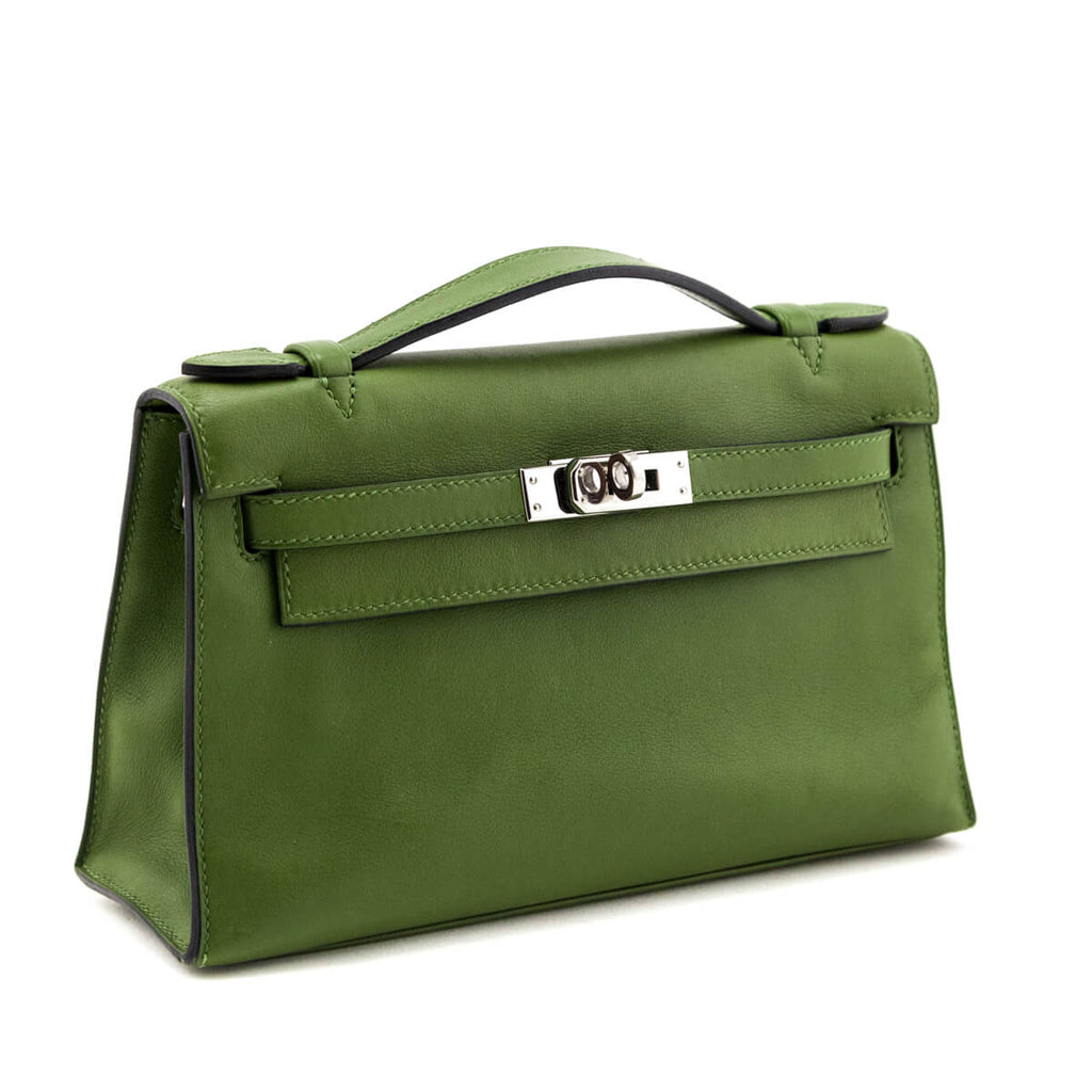 Hermes Vert Pelouse Swift Kelly Pochette
